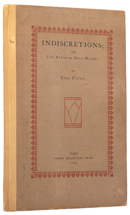 First edition of Indiscretions by Ezra Pound, one of 300 copies.