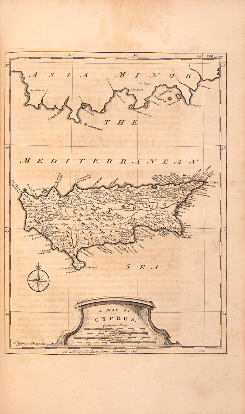 Pococke remained three years in the Easter Mediterranean visiting Egypt, Palestine, Asia Minor and Greece.