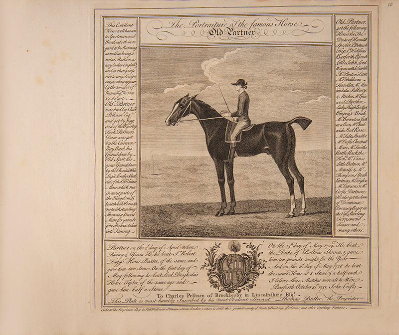 Rare collection of 34 plates of racehorses published by Cheny and Butler.