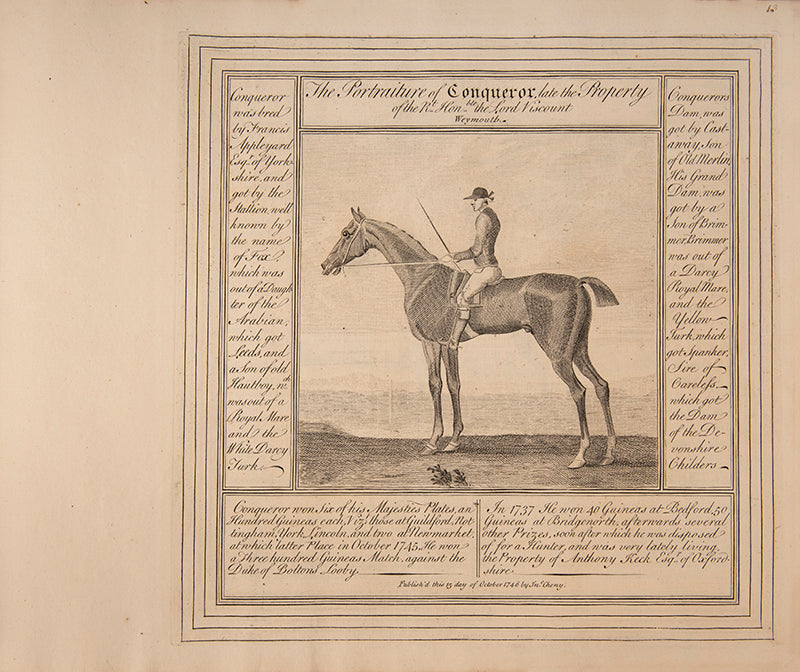 Rare collection of 34 plates of racehorses published by Cheny and Butler.