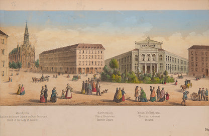 Manz's scarce panorama of Munich. Designed for visitors, it contained 80 squares, streets and public buildings worth a visit, together with a plan