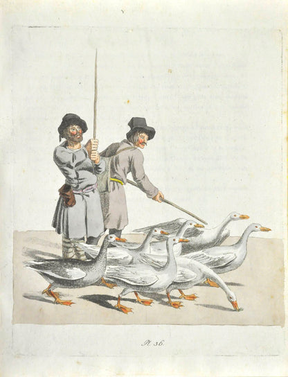 Fine fresch copy of Richter's Sitten, Gebrauche und Kleudung der Russen, an important illustrated work on Russian Habits and costumes