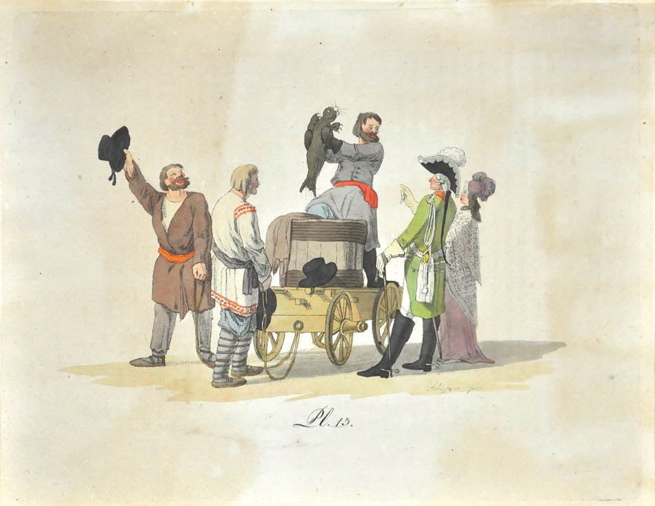 Fine fresch copy of Richter's Sitten, Gebrauche und Kleudung der Russen, an important illustrated work on Russian Habits and costumes