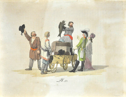 Fine fresch copy of Richter's Sitten, Gebrauche und Kleudung der Russen, an important illustrated work on Russian Habits and costumes