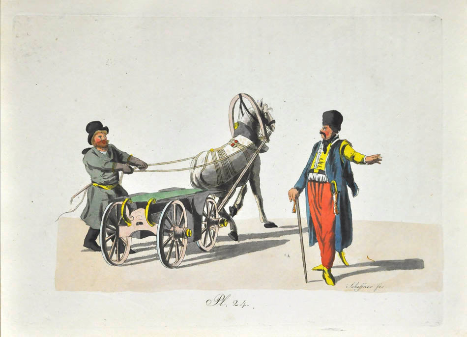 Fine fresch copy of Richter's Sitten, Gebrauche und Kleudung der Russen, an important illustrated work on Russian Habits and costumes