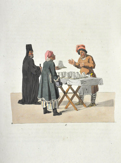 Fine fresch copy of Richter's Sitten, Gebrauche und Kleudung der Russen, an important illustrated work on Russian Habits and costumes