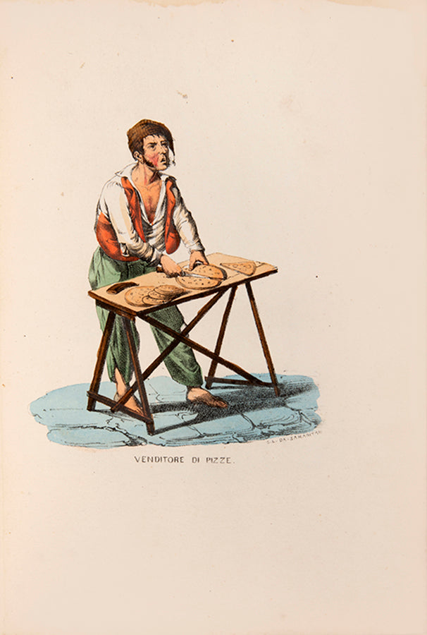 Samaritani's scarce collection of hand coloured lithographs depicting the street sellers of Naples.
