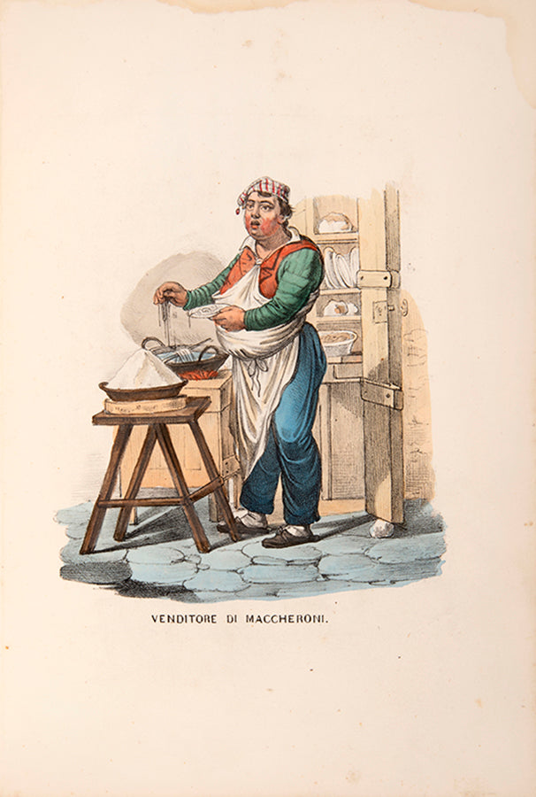 Samaritani's scarce collection of hand coloured lithographs depicting the street sellers of Naples.