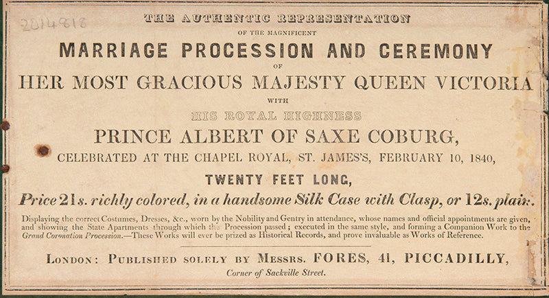 Fine panorama of Queen Victoria's wedding to Prince Albert, resplendent with the pomp and ceremony expected from the British Empire approaching its peak.