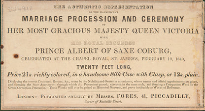 Fine panorama of Queen Victoria's wedding to Prince Albert, resplendent with the pomp and ceremony expected from the British Empire approaching its peak.