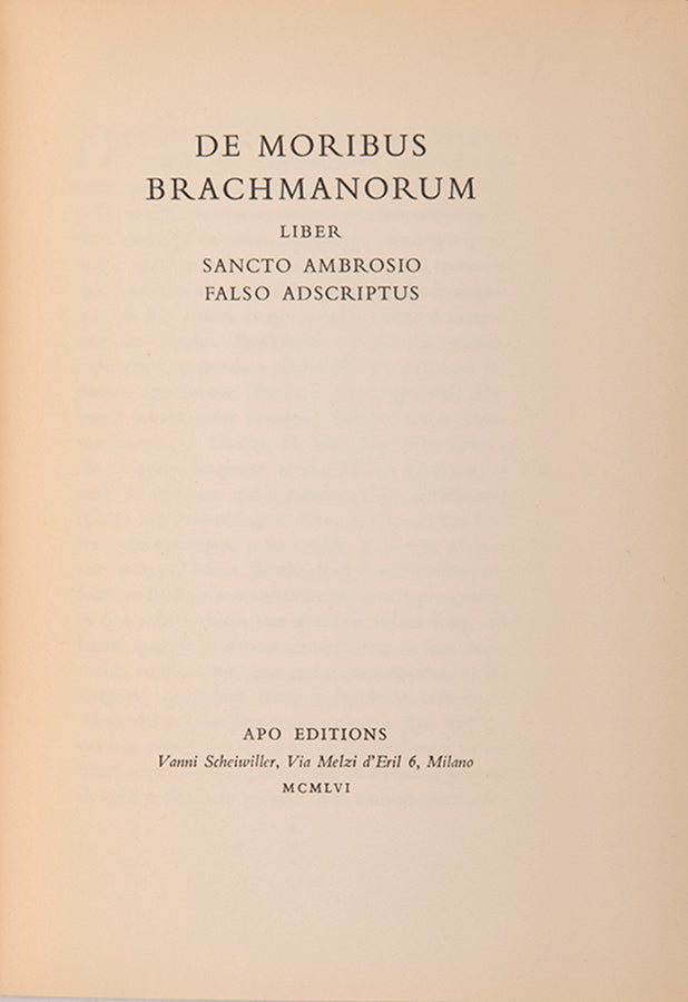 First edition of De Moribus Brachmanorum by Ezra Pound, published in 1956.