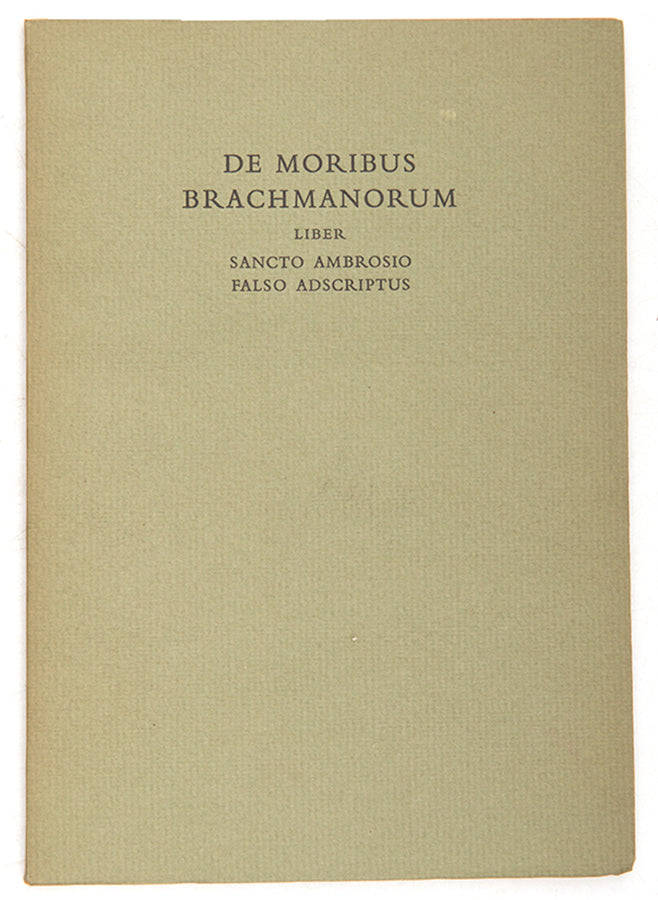 First edition of De Moribus Brachmanorum by Ezra Pound, published in 1956.