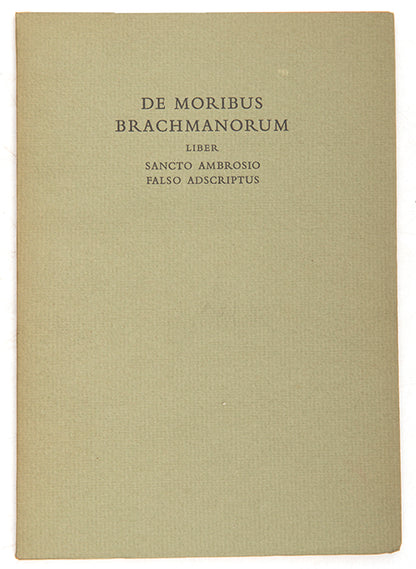 First edition of De Moribus Brachmanorum by Ezra Pound, published in 1956.