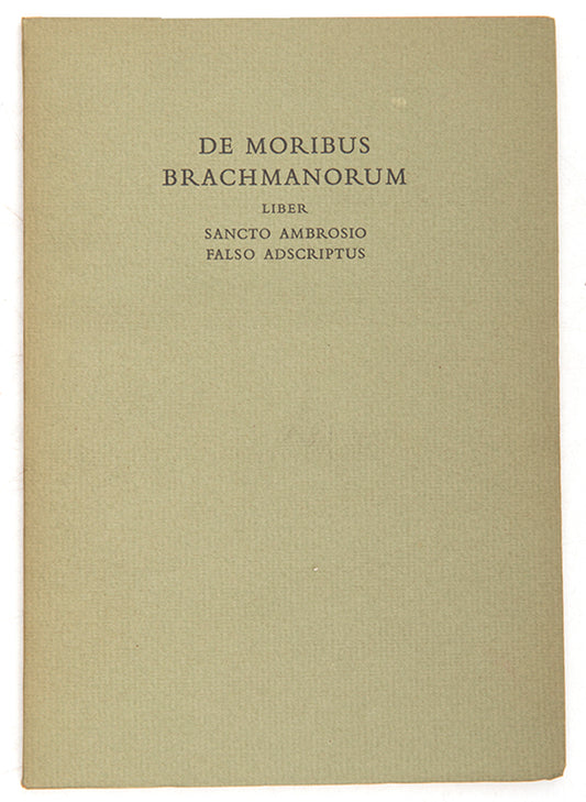 First edition of De Moribus Brachmanorum by Ezra Pound, published in 1956.