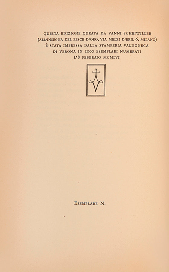 First edition of Moscardino by EZra Pound, one of 1000 copies.