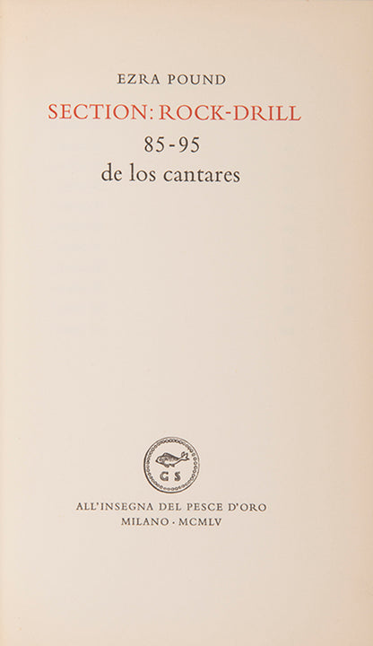 First edition of Section: Rock Drill 85-95 de los cantares by Ezra Pound.