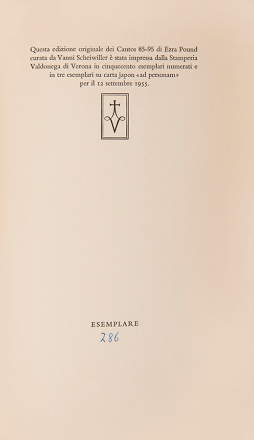 First edition of Section: Rock Drill 85-95 de los cantares by Ezra Pound.