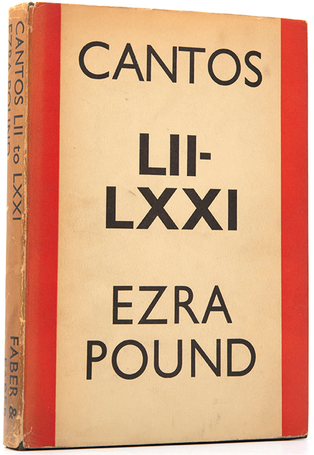 First edition of Cantos LII-LXXI by Ezra Pound, published in 1940.