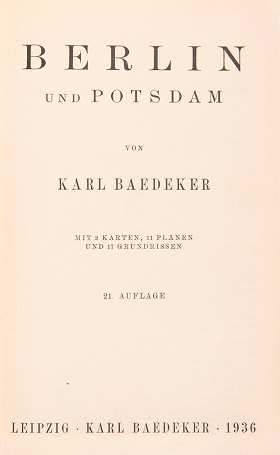 This scarce edition published on the occasion of the Berlin Olympic Games in 1936.