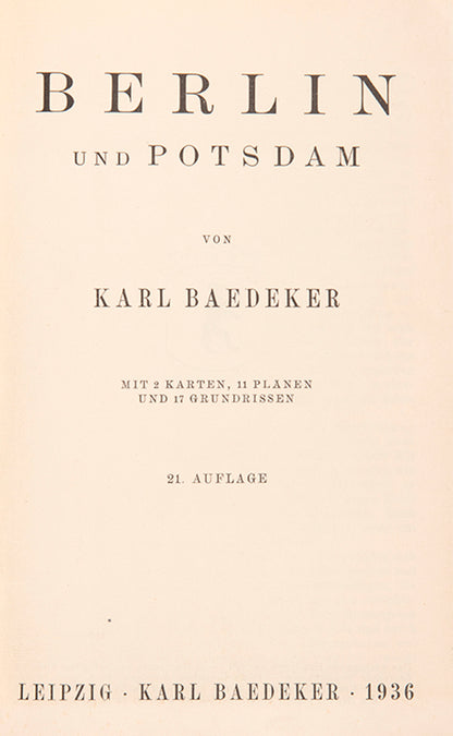 This scarce edition published on the occasion of the Berlin Olympic Games in 1936.
