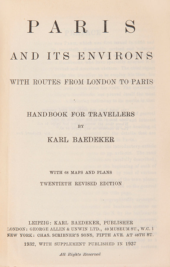 This particular volume contains the rare supplement for the International Exhibition in Paris in 1937.