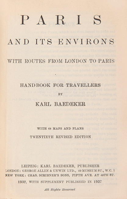 This particular volume contains the rare supplement for the International Exhibition in Paris in 1937.
