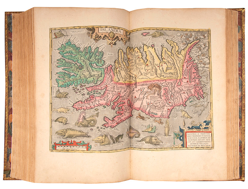 An impressive edition of Abraham Ortelius's large folio atlas the Theatruum Orbis Terarrum, illustrated with 156 plates in contemporary hand-colour.