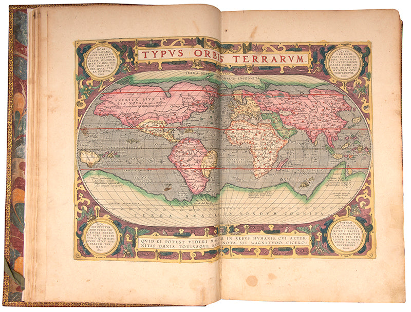 An impressive edition of Abraham Ortelius's large folio atlas the Theatruum Orbis Terarrum, illustrated with 156 plates in contemporary hand-colour.