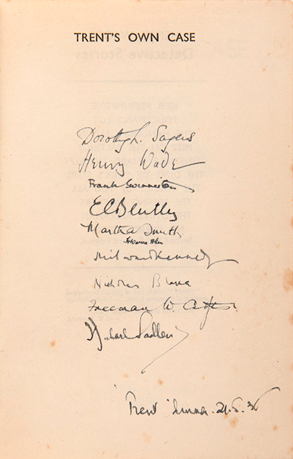 First edition of Trent's Own Case by E.C. Bentley and H. Warren Allen, signed by the author and other icons of the detective genre.
