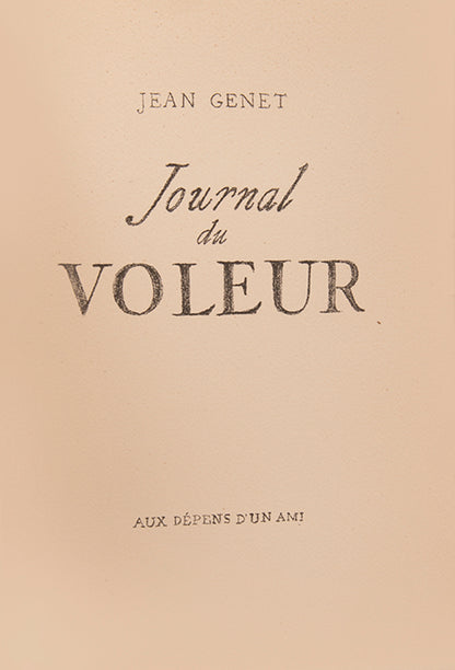 First edition of Journal de Voleur by Jean Genet, signed by the author.