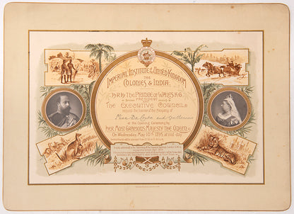 Invitations to Miss Da Costa to take part in the Imperial Institute's Reception which took place on the 17th of May 1893, hosted by The Prince of Wales in the presence of Queen Victoria.