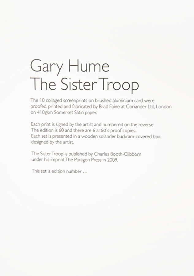 Gary Hume, One Plate from The Sister Troop Portfolio, 2009, screenprint with collage on aluminium card, signed by the artist, from the edition of 60