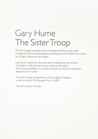 Gary Hume, One Plate from The Sister Troop Portfolio, 2009, screenprint with collage on aluminium card, signed by the artist, from the edition of 60