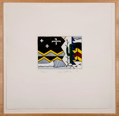 Roy Lichtenstein, Night Scene, 1980, etching, aquatint and engraving in colours, signed by the artist, from the edition of 32, on mould made Lana paper