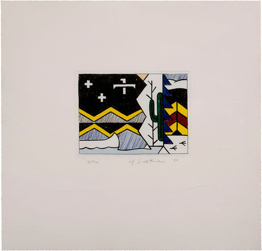 Roy Lichtenstein, Night Scene, 1980, etching, aquatint and engraving in colours, signed by the artist, from the edition of 32, on mould made Lana paper