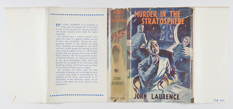 First edition of Murder in the Stratosphere by John Laurence, in the original dustjacket.