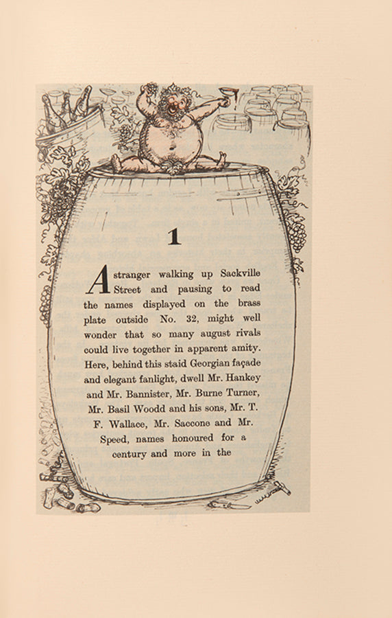 First edition of Wine in Peace and War by Eveleyn Waugh, one of 100 copies signed by the author