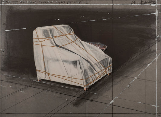 Christo and Jeanne Claude, Wrapped Armchair Project, 1990, lithograph and screenprint with collage, signed by the artists, artist proof from the edition of XX