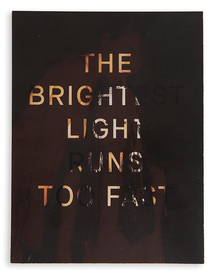 The image on the cover of The Brightest Light Runs Too Fast is only revealed when exposed to temperatures above 27 degrees or by human touch. Otherwise, it remains black, a reference to, and a way to avoid, censorship of such images in China.