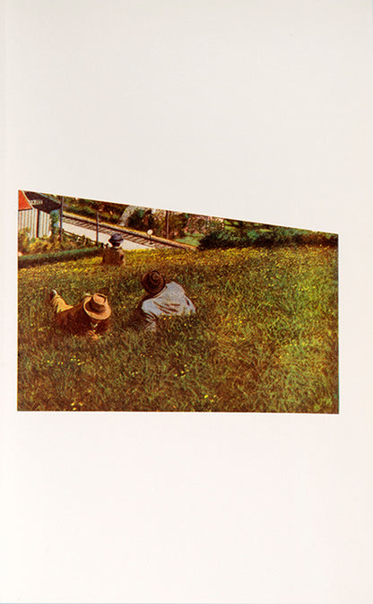 John Stezaker makes subtle photo collages. In The 3rd Person Archive, he cut up photographs from topographical publications of the 1920s and 30s, isolating distant figures individually, in pairs, or in small groups.
