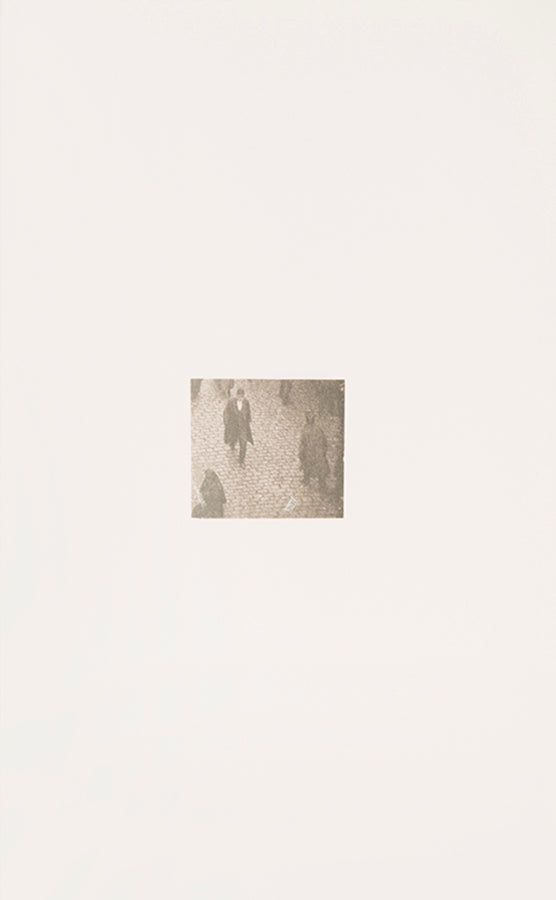 John Stezaker makes subtle photo collages. In The 3rd Person Archive, he cut up photographs from topographical publications of the 1920s and 30s, isolating distant figures individually, in pairs, or in small groups.