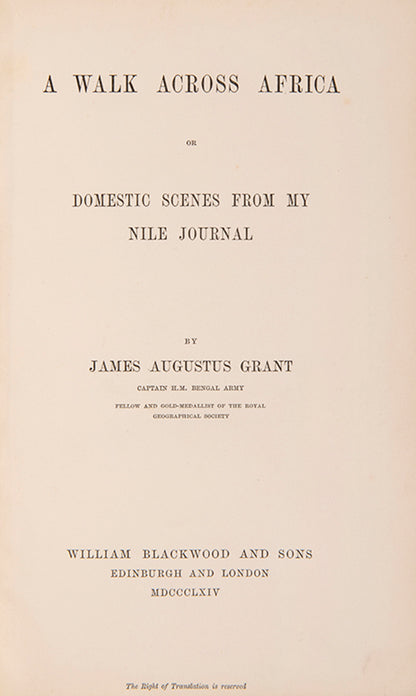 James Grant travelled with Speke from Zanzibar to the source of the Nile at Lake Victoria, naming Ripon Falls