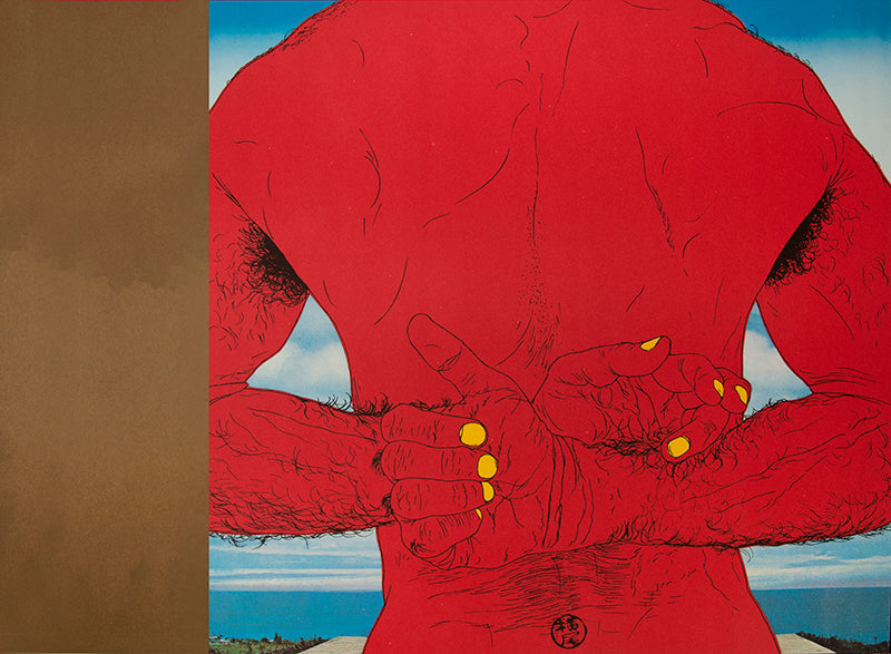 Tadanori Yokoo designed this revised and reimagined version of Eikoh Hosoe's Barakei. Mishima Yukio changed the title to reflect the original Japanese more accurately.