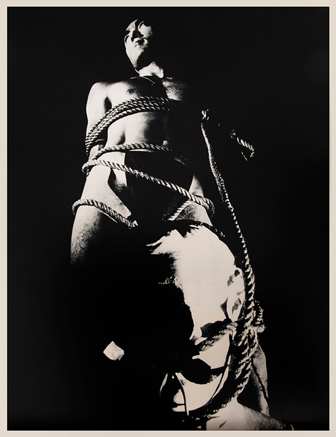 Tadanori Yokoo designed this revised and reimagined version of Eikoh Hosoe's Barakei. Mishima Yukio changed the title to reflect the original Japanese more accurately.