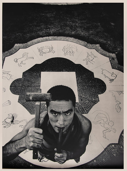 Tadanori Yokoo designed this revised and reimagined version of Eikoh Hosoe's Barakei. Mishima Yukio changed the title to reflect the original Japanese more accurately.