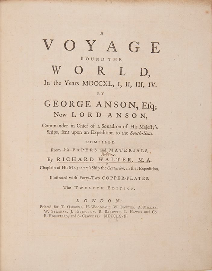 Anson's voyage recounts the expedition made to cut off Spanish supplies of wealth from South America after the outbreak of war between Britain and Spain in 1739.