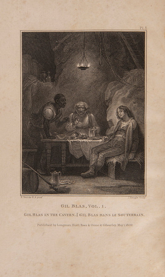 The first edition of Malkin's English translation of Lesage's classic picaresque novel L'Histoire de Gil Blas.