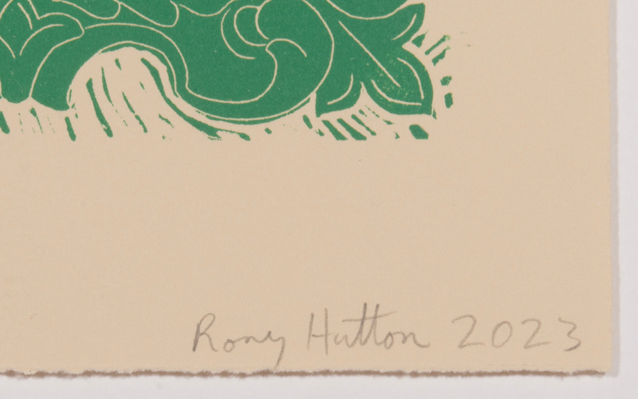 Rory Hutton, Months of the Year, Green, 2023, complete set of twelve linocuts, signed by the artist, from the edition of 25, on wove paper
