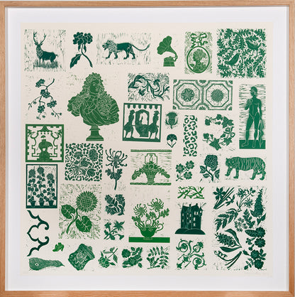 Rory Hutton, Spring, 2023, linocut printed in colours, signed by the artist, from the edition of 5, on wove paper