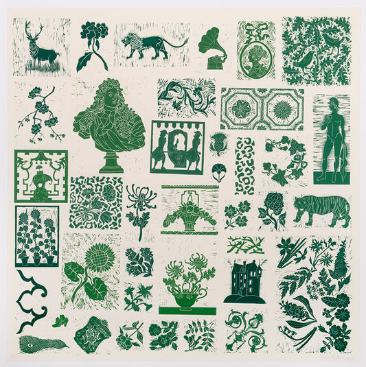 Rory Hutton, Spring, 2023, linocut printed in colours, signed by the artist, from the edition of 5, on wove paper